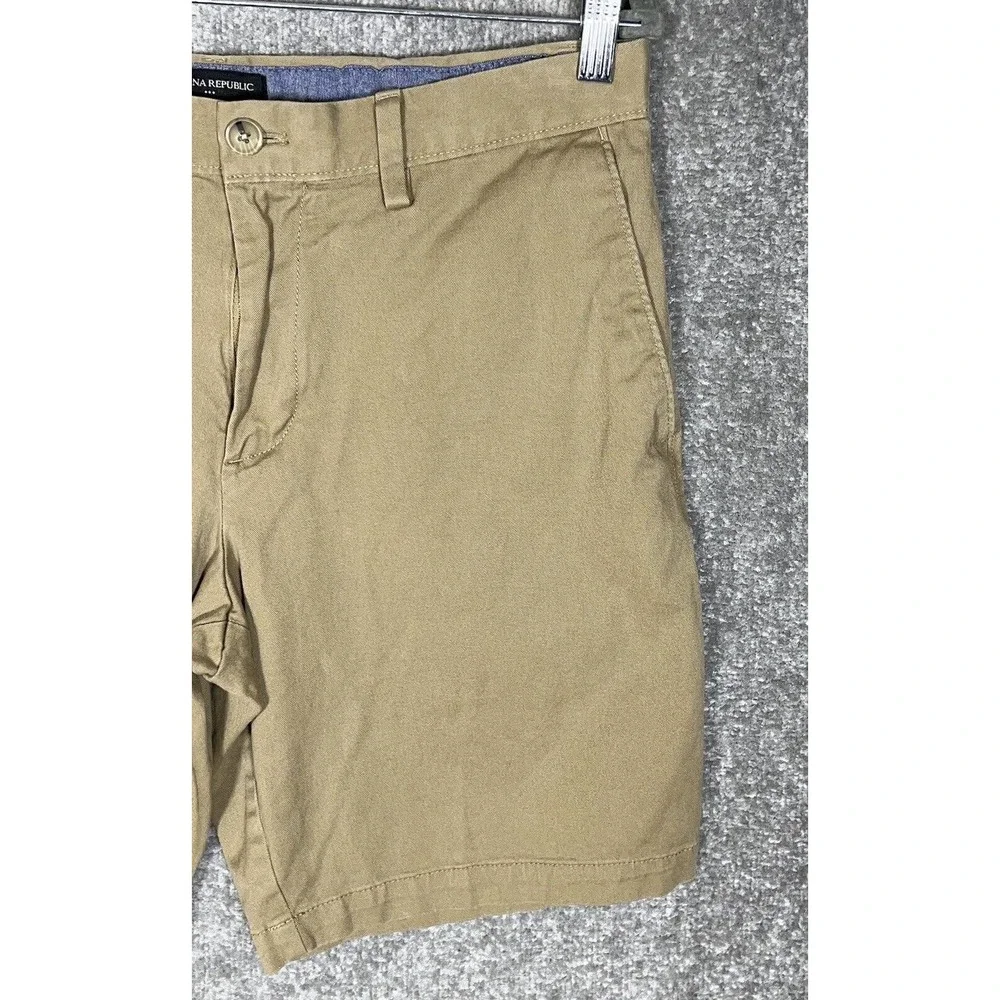 Banana Republic Aiden Chino‎ Shorts Mens Size 33 Stretch Acorn Brown Pockets